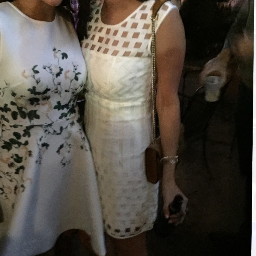 White Milly Lattice mini dress